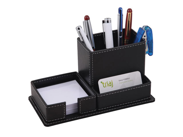 Faux Leather Pen Holder