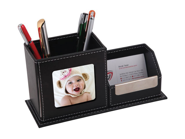 Faux Leather Pen Holder